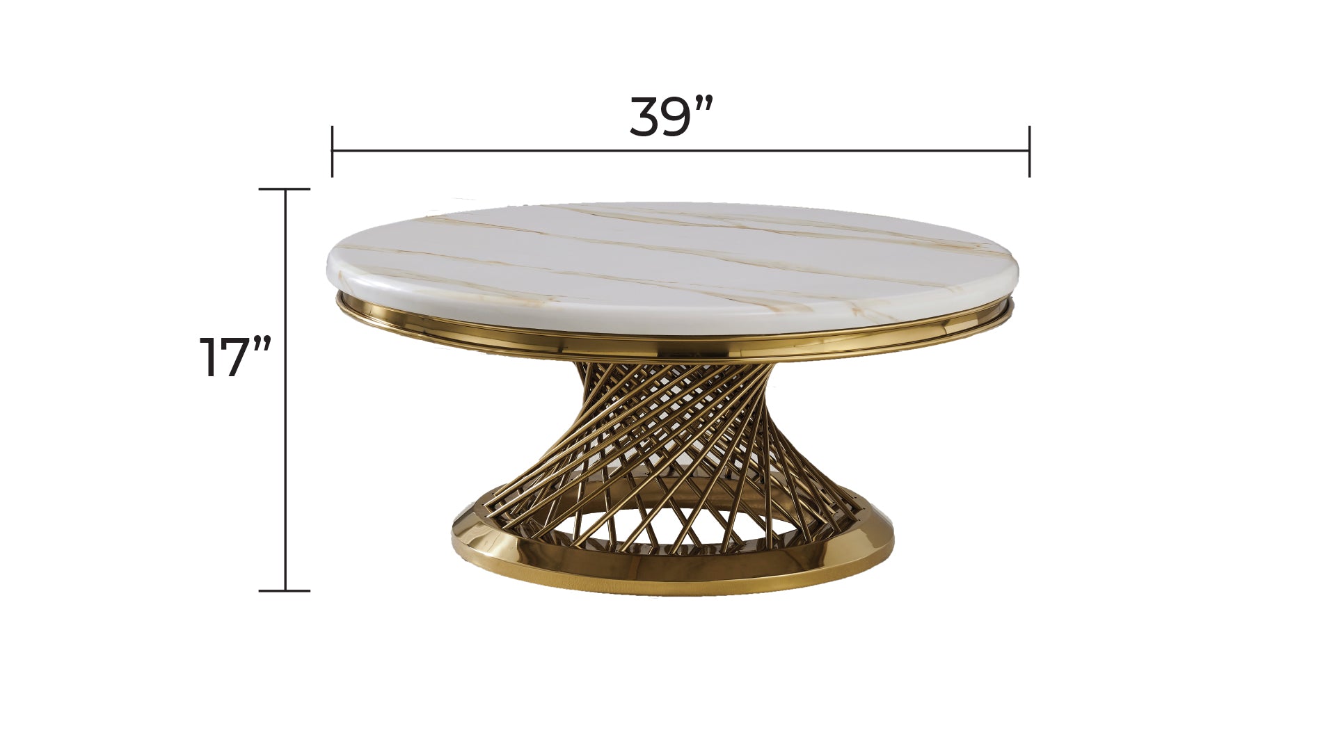 AYLA-Marble COFFEE TABLE (Gold) (1530)