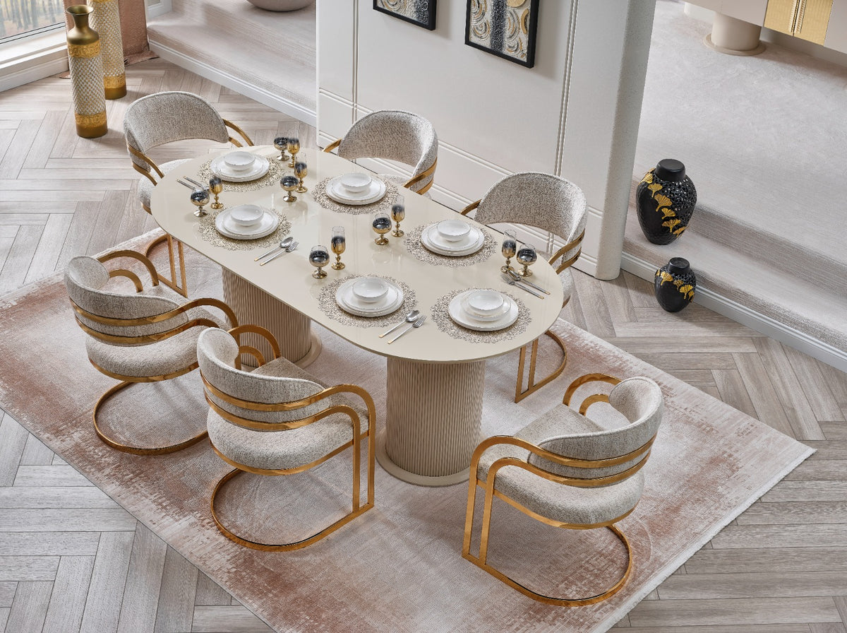 Assos Dining Table + 6 Chairs