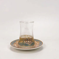 Turkish Specialty Glass Coffee Red Tea Cup And Saucer Set Romantic And Exotic