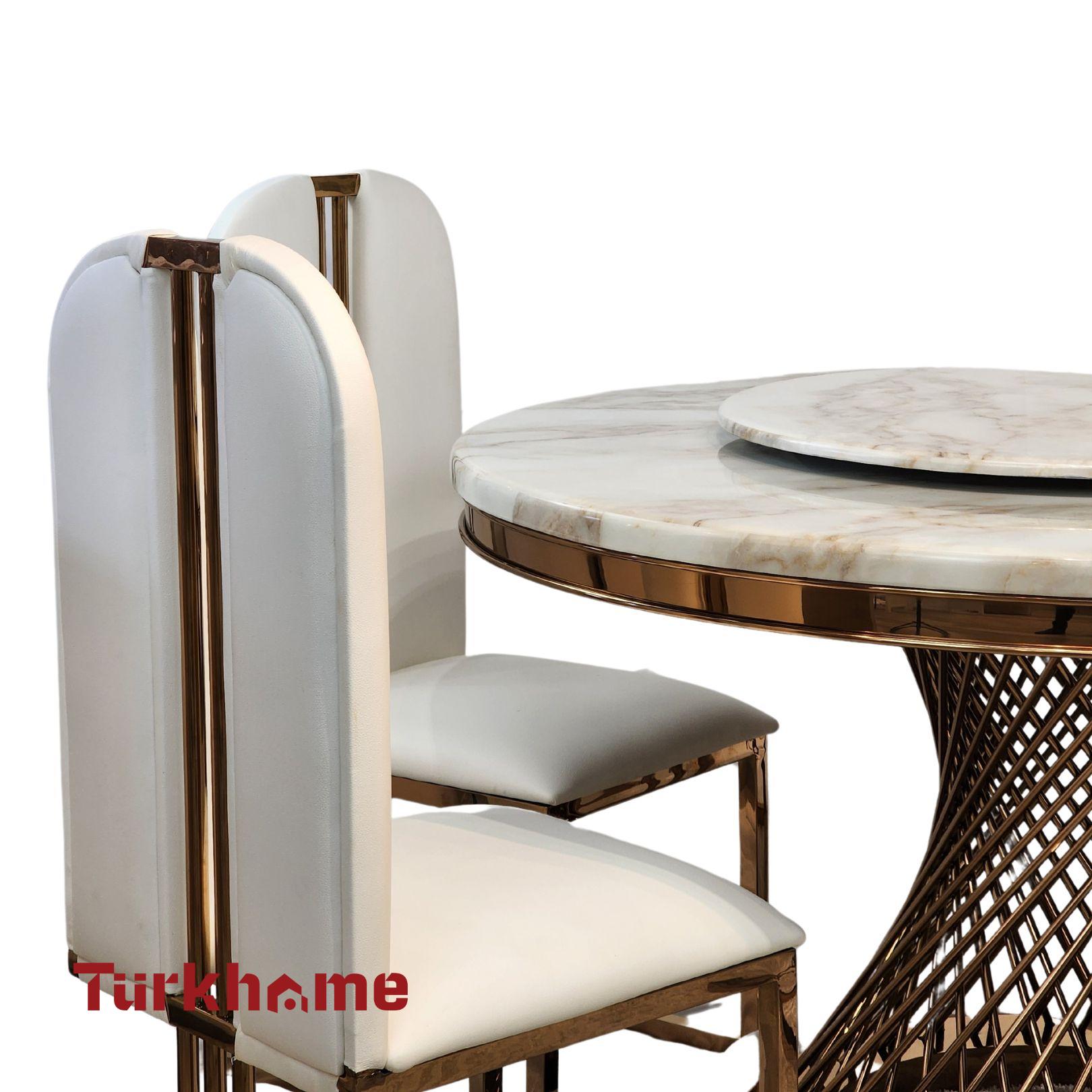 Sphere Marble Dining Table + 4 Chairs