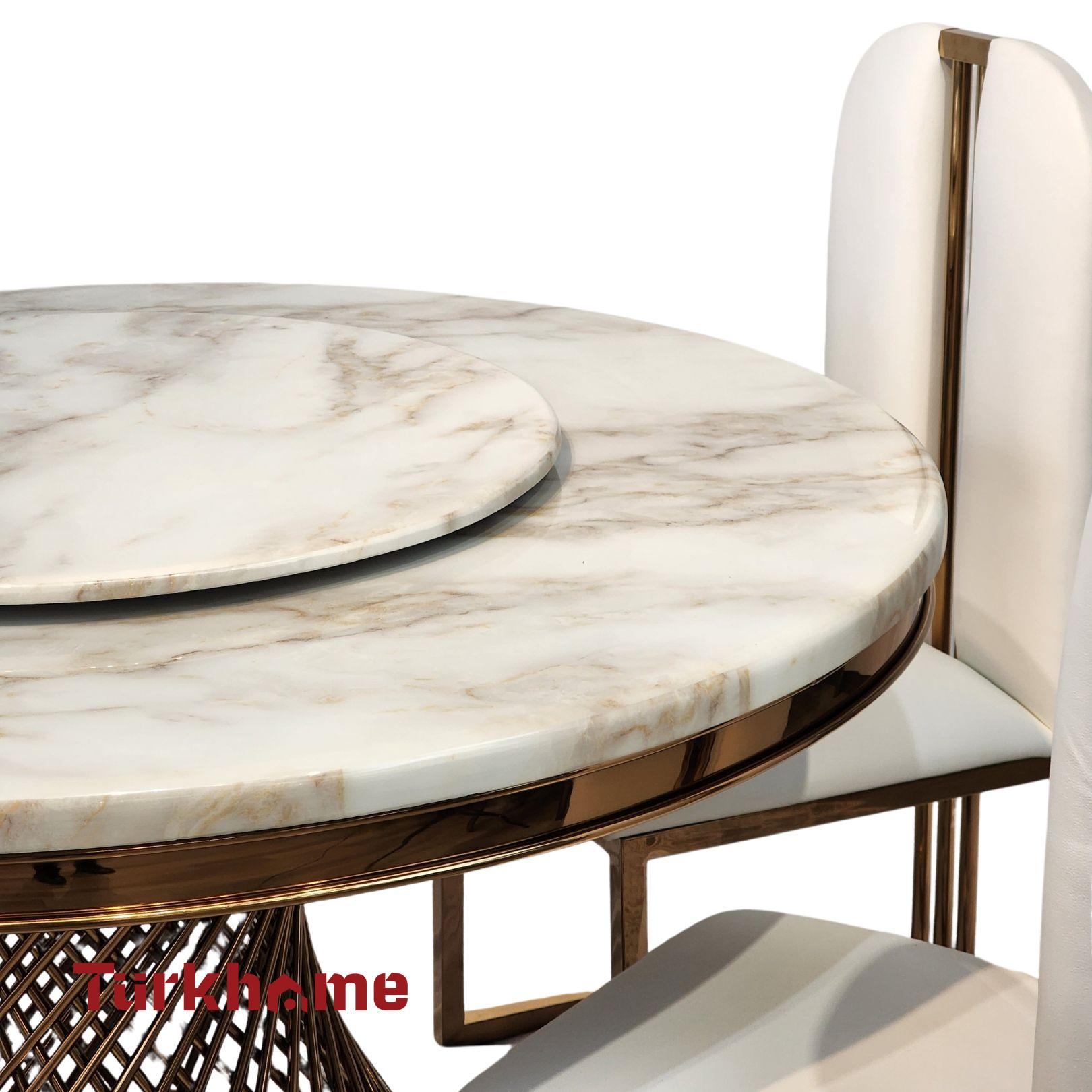 Sphere Marble Dining Table + 4 Chairs