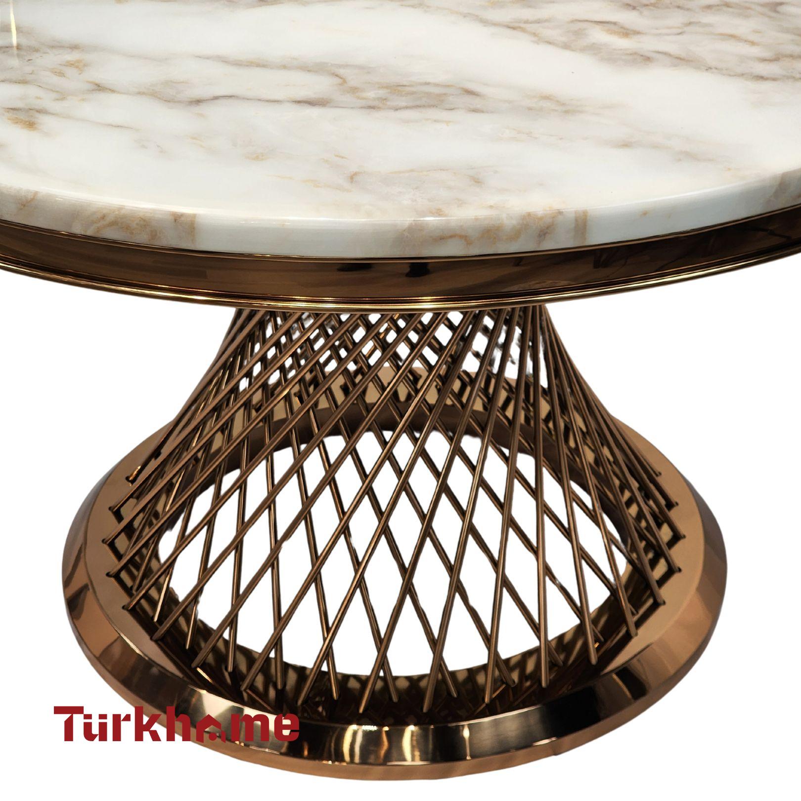 Sphere Marble Dining Table + 4 Chairs