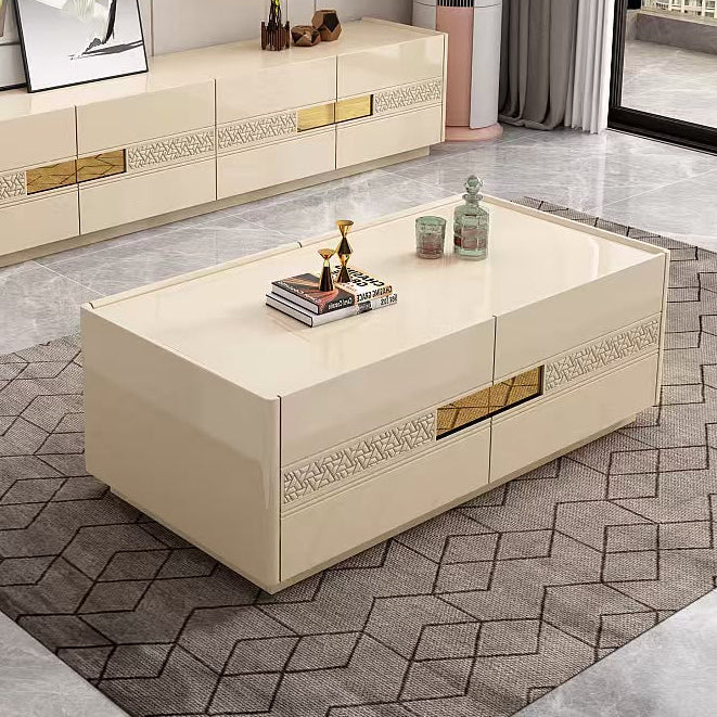 Florence Coffee Table Gold & Beige