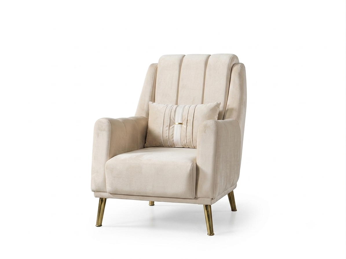 Romance Arm Chair (Beige) (Brand New)