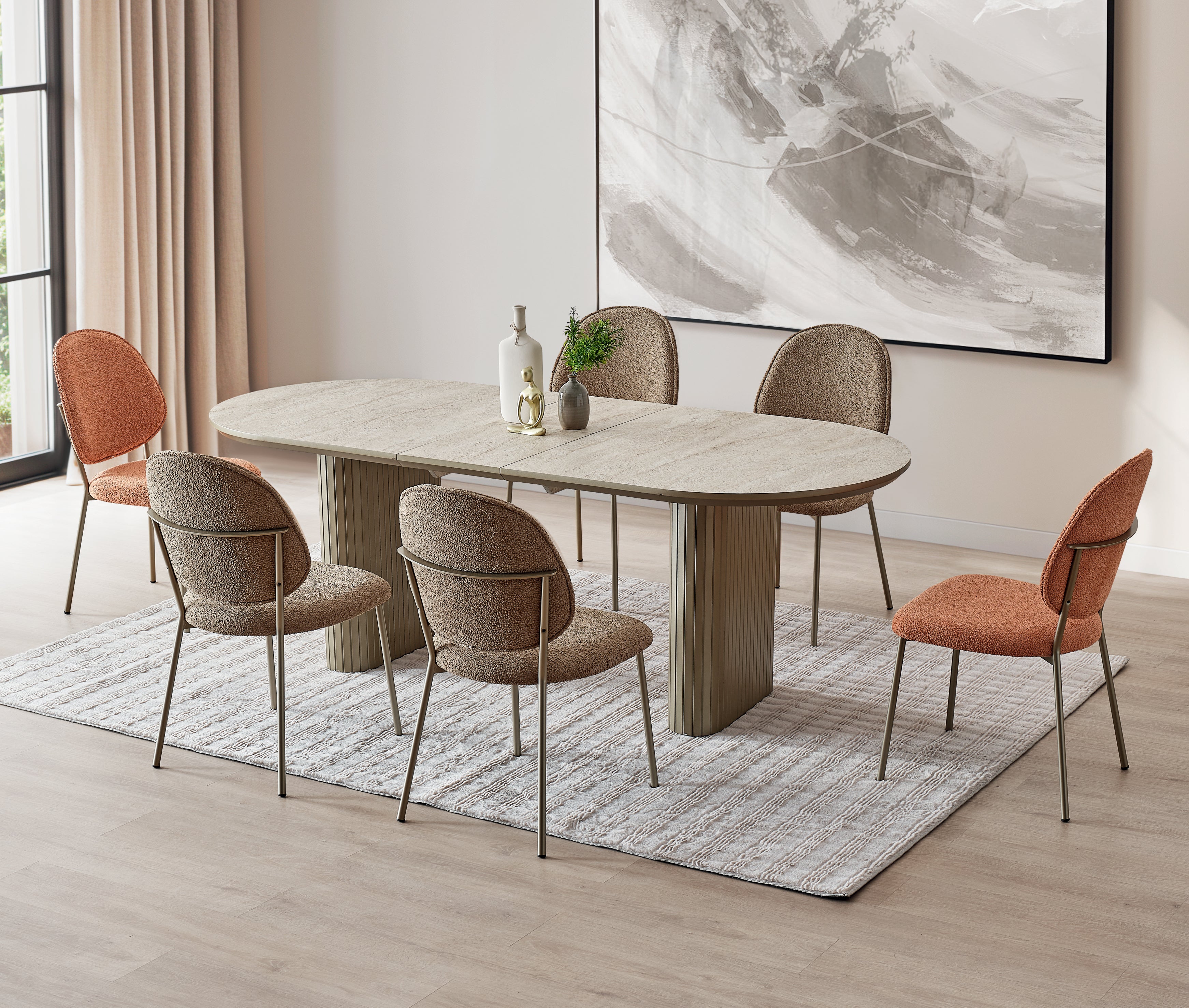 Galata (Extendable) MS-1500 Dining Table + 6 Chairs