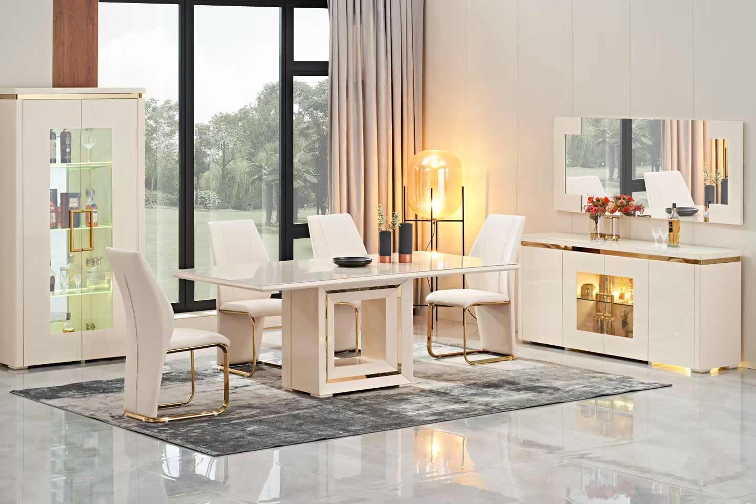 Sandstorm Dining Table + 6 Chairs