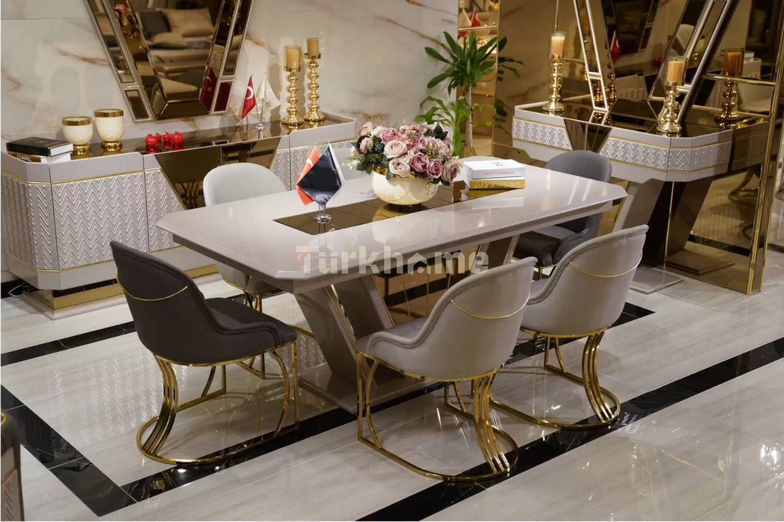 GALAXY Dining Table + 6 Chairs