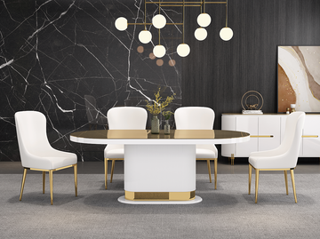 Snowflake Dining Table + 6 Chairs