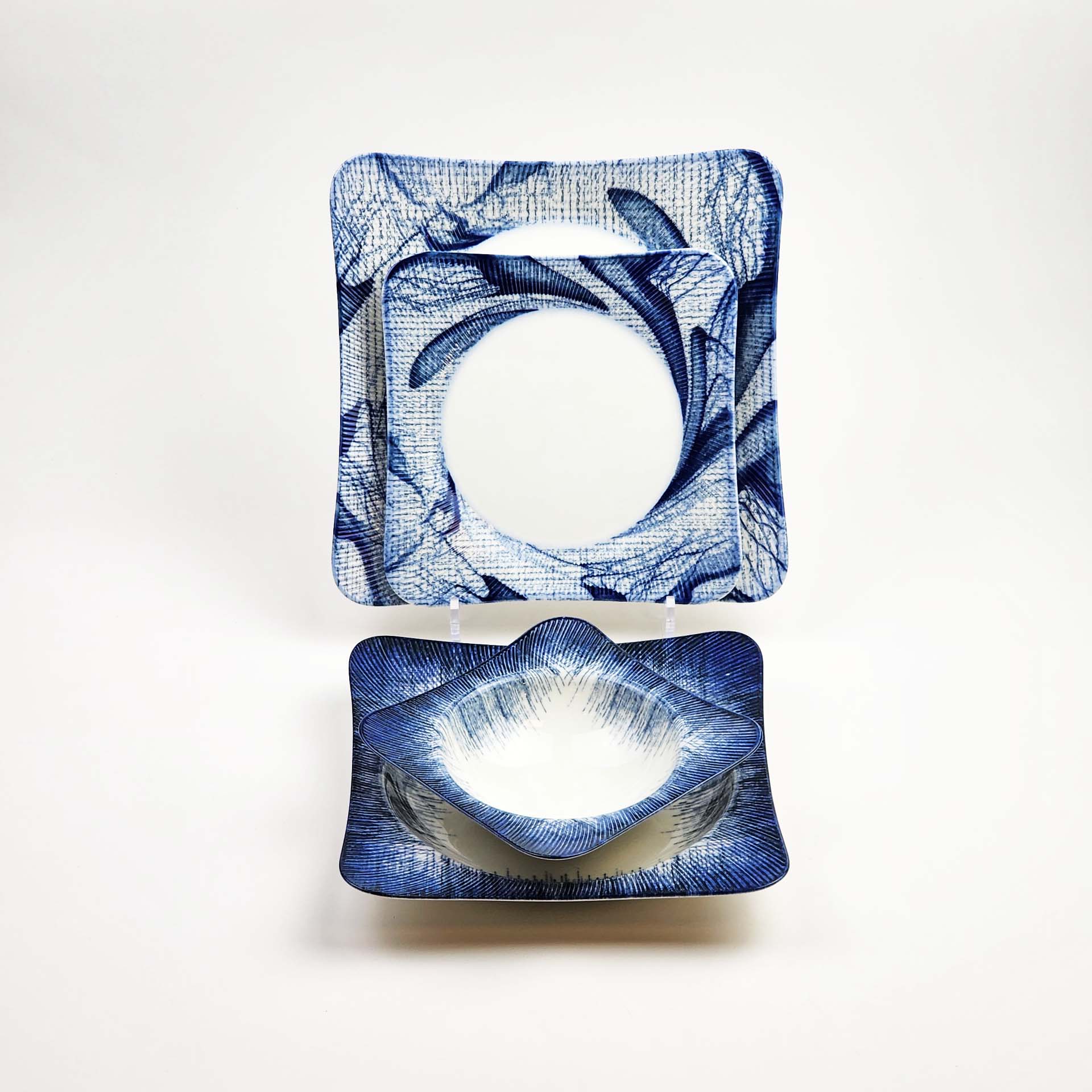 Güral Dinner Set for 6 People - Blue & White - 24 PCS