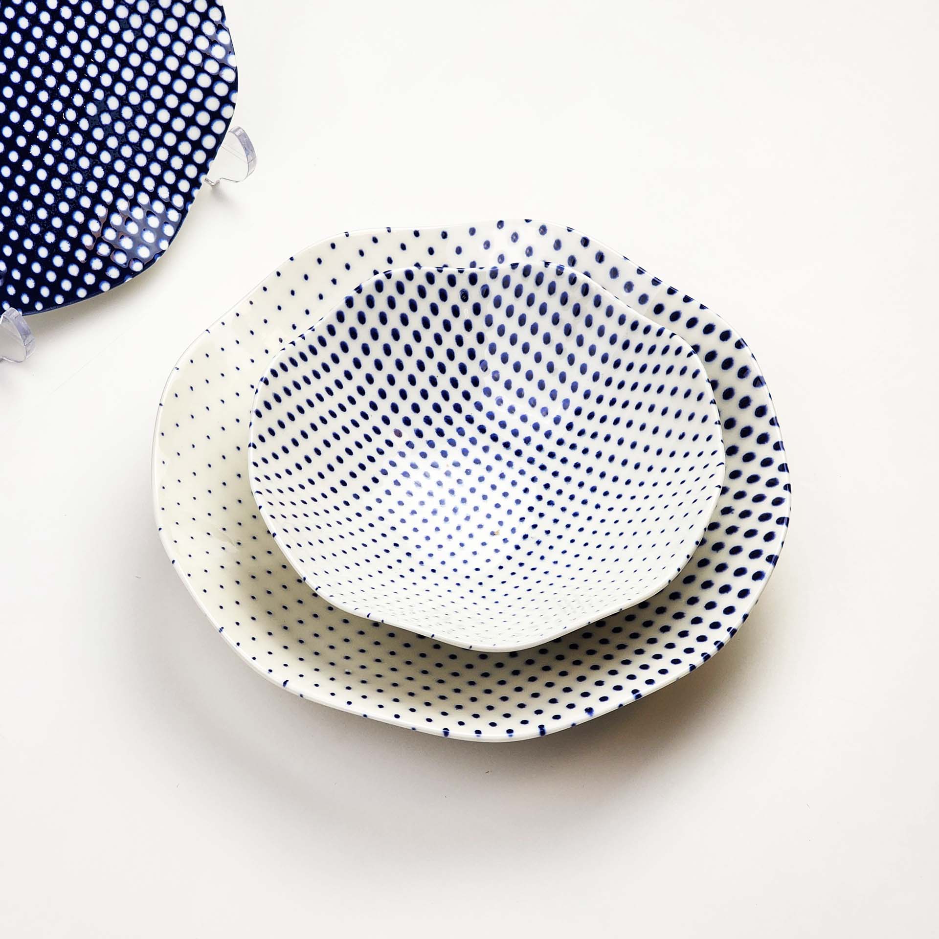 Güral Dinner Set for 6 People - Blue dot - 24 PCS