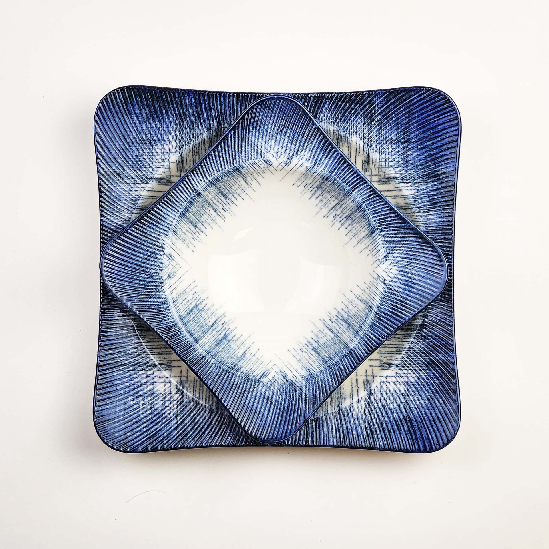 Güral Dinner Set for 6 People - Blue & White - 24 PCS