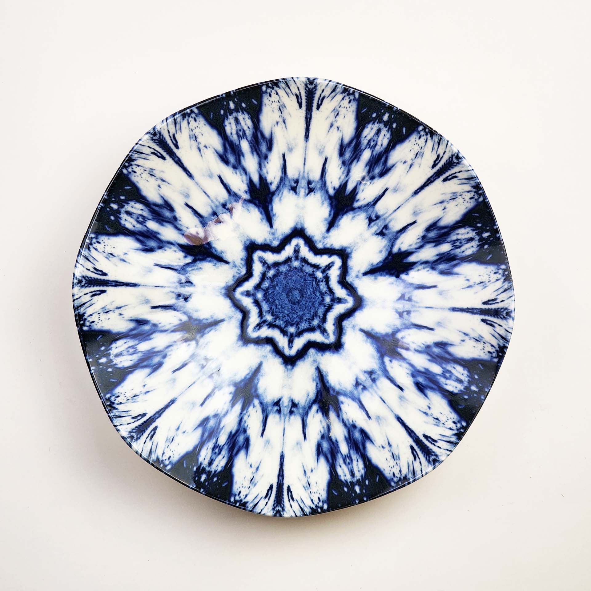 Güral Dinner Set for 6 People - White & Blue - 24 PCS