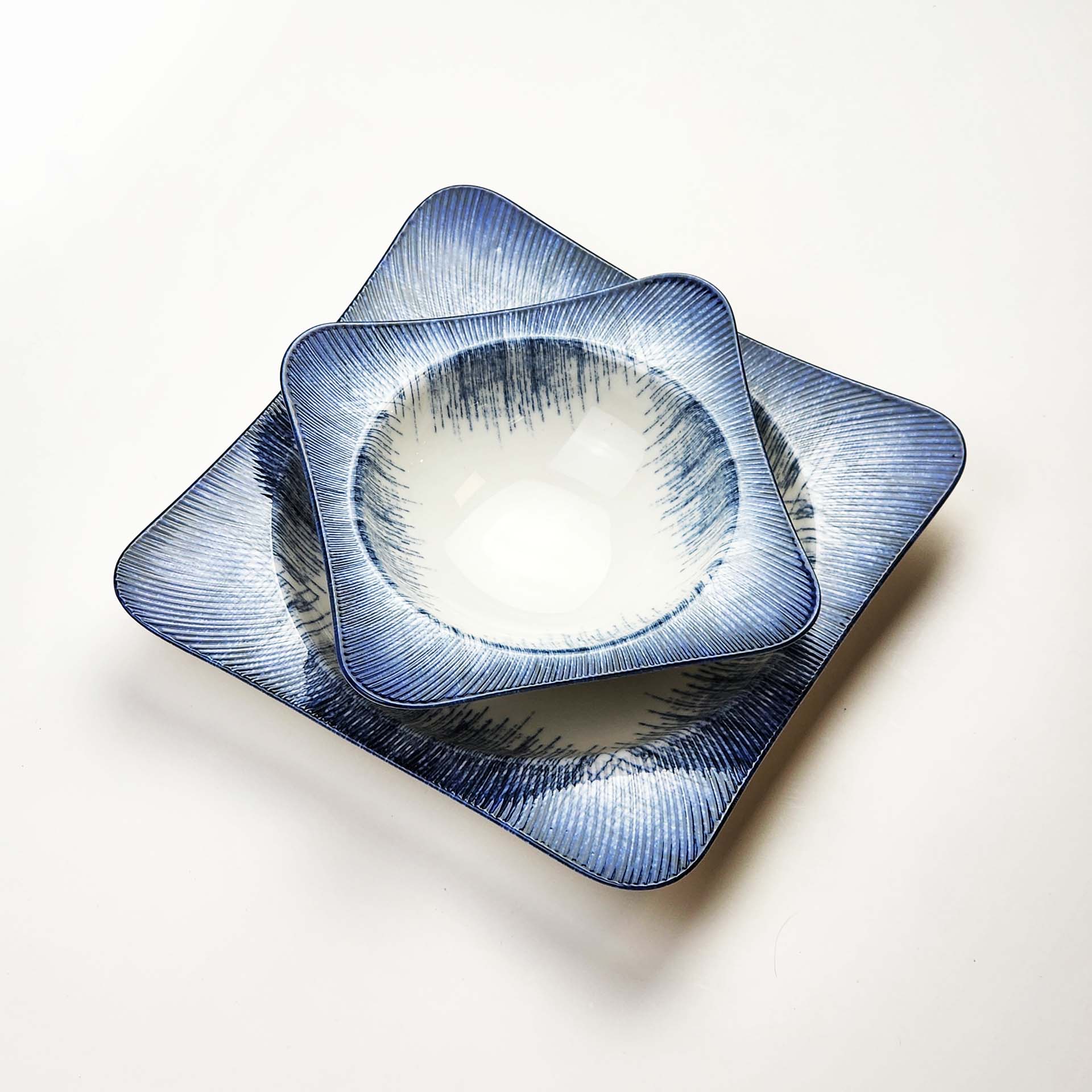 Güral Dinner Set for 6 People - Blue & White - 24 PCS