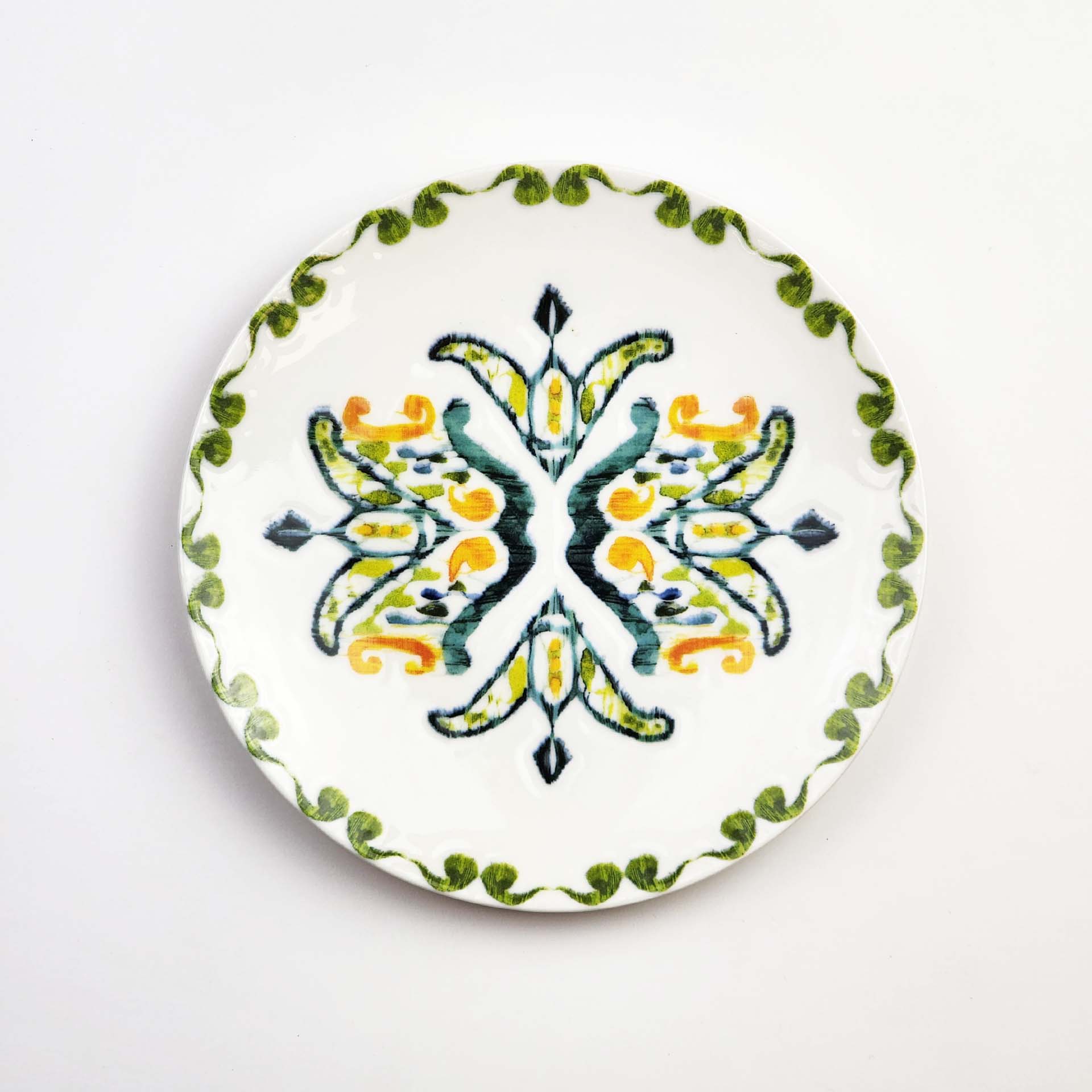 Güral Dinner Set for 6 People - White Green - 24 PCS