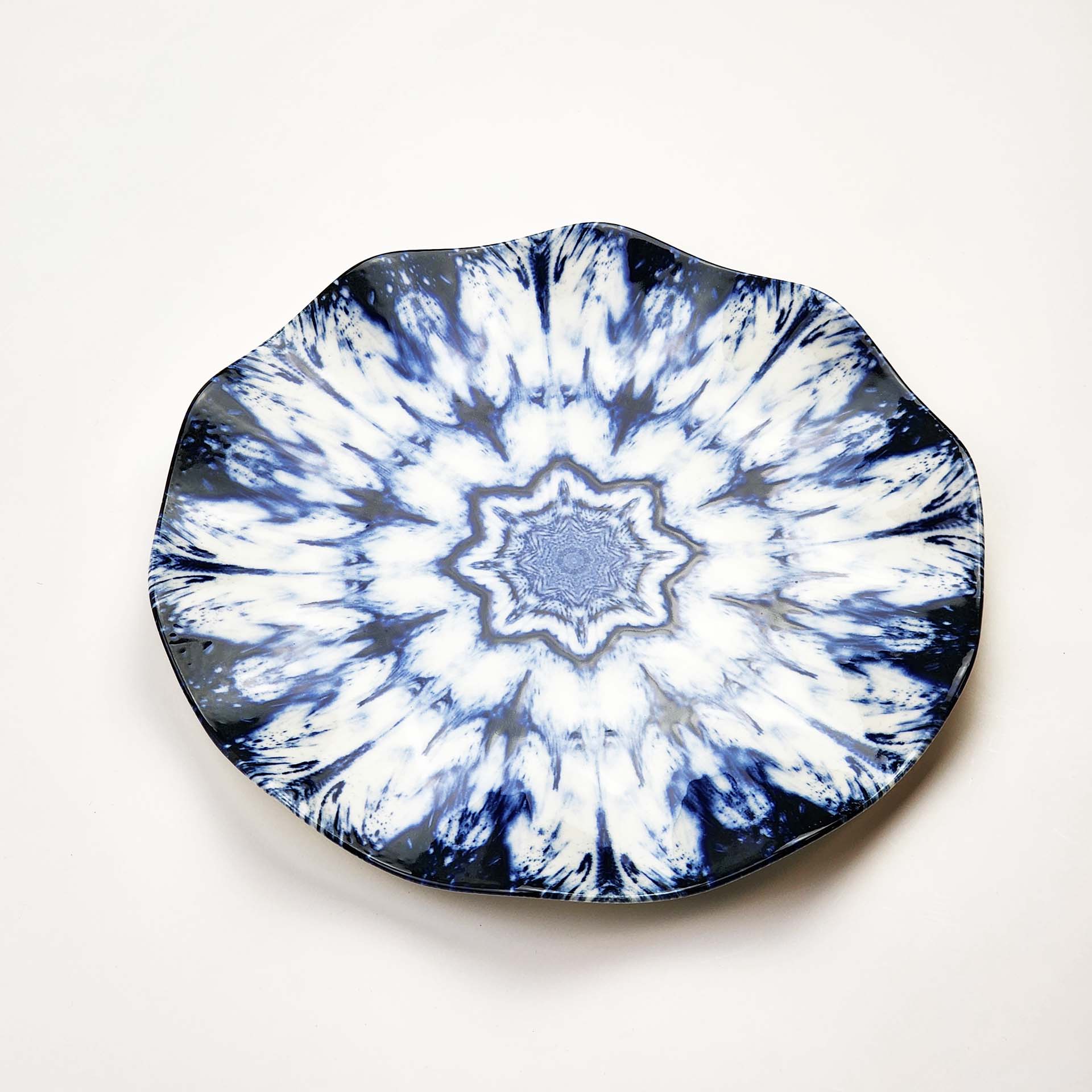 Güral Dinner Set for 6 People - White & Blue - 24 PCS