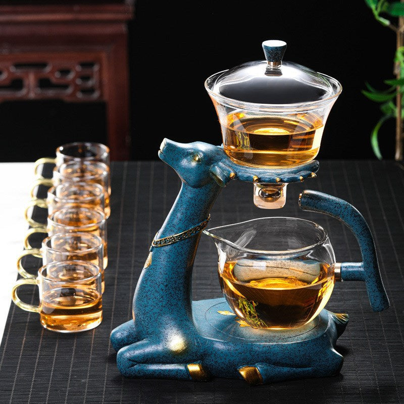 Creative Deer Glass Teapot Heat-resistant Glass Teapot Infuser Tea Turkish Drip Pot