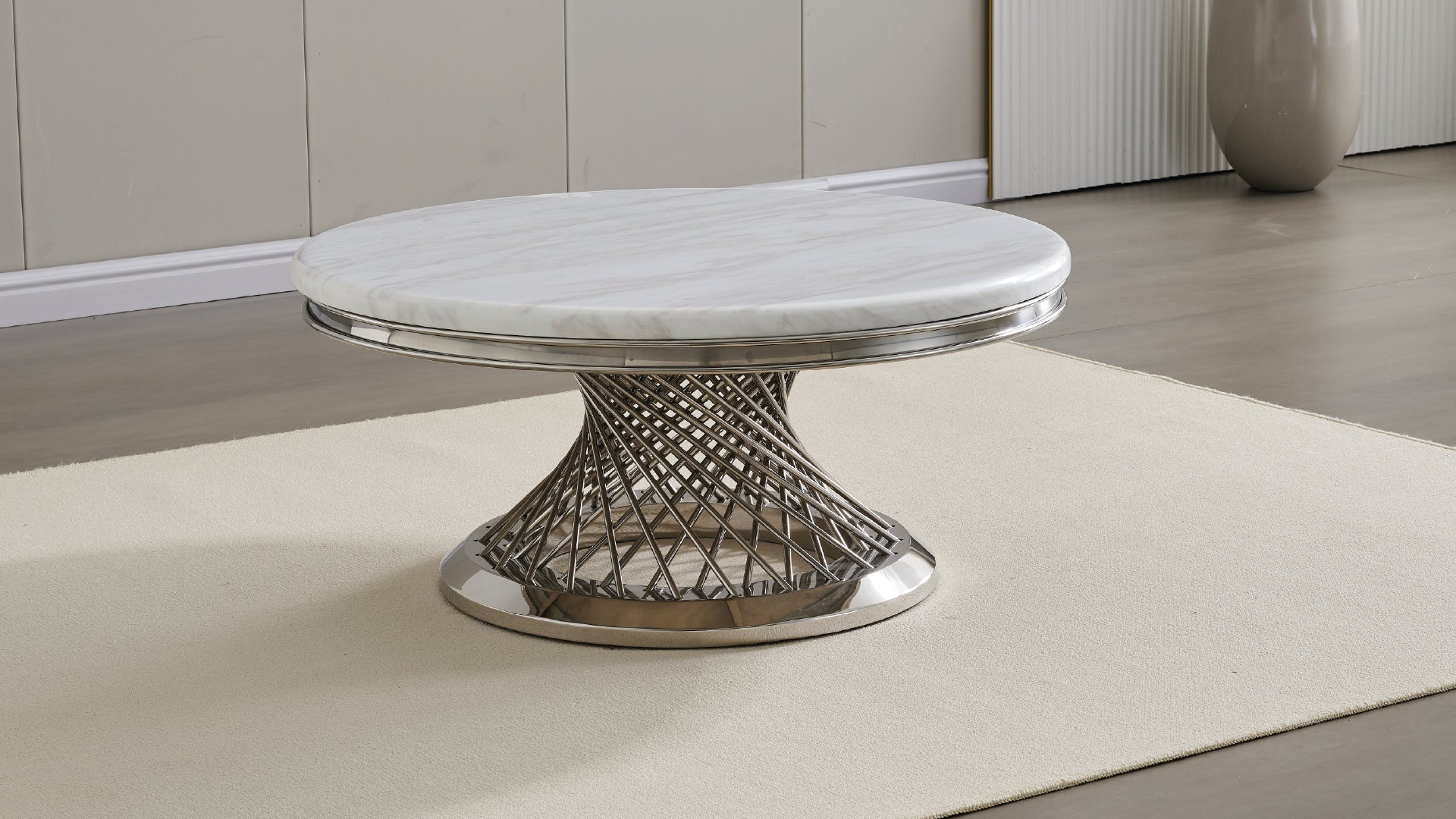 Remi-Marble COFFEE TABLE (Silver) ( 1730)