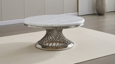 Remi-Marble COFFEE TABLE (Silver) ( 1730)