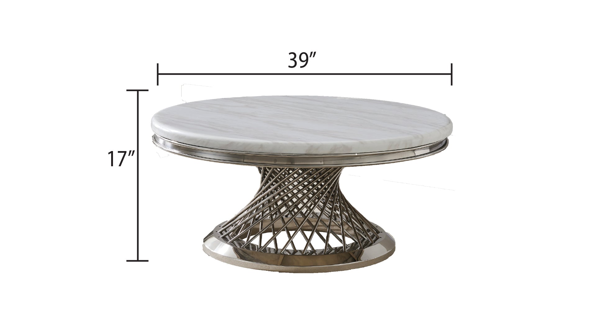 Remi-Marble COFFEE TABLE (Silver) ( 1730)