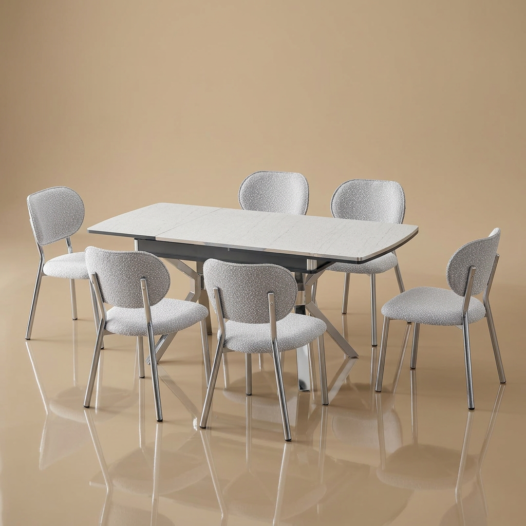 Taksim (Extendable) MS 055 Table + 6 Chairs