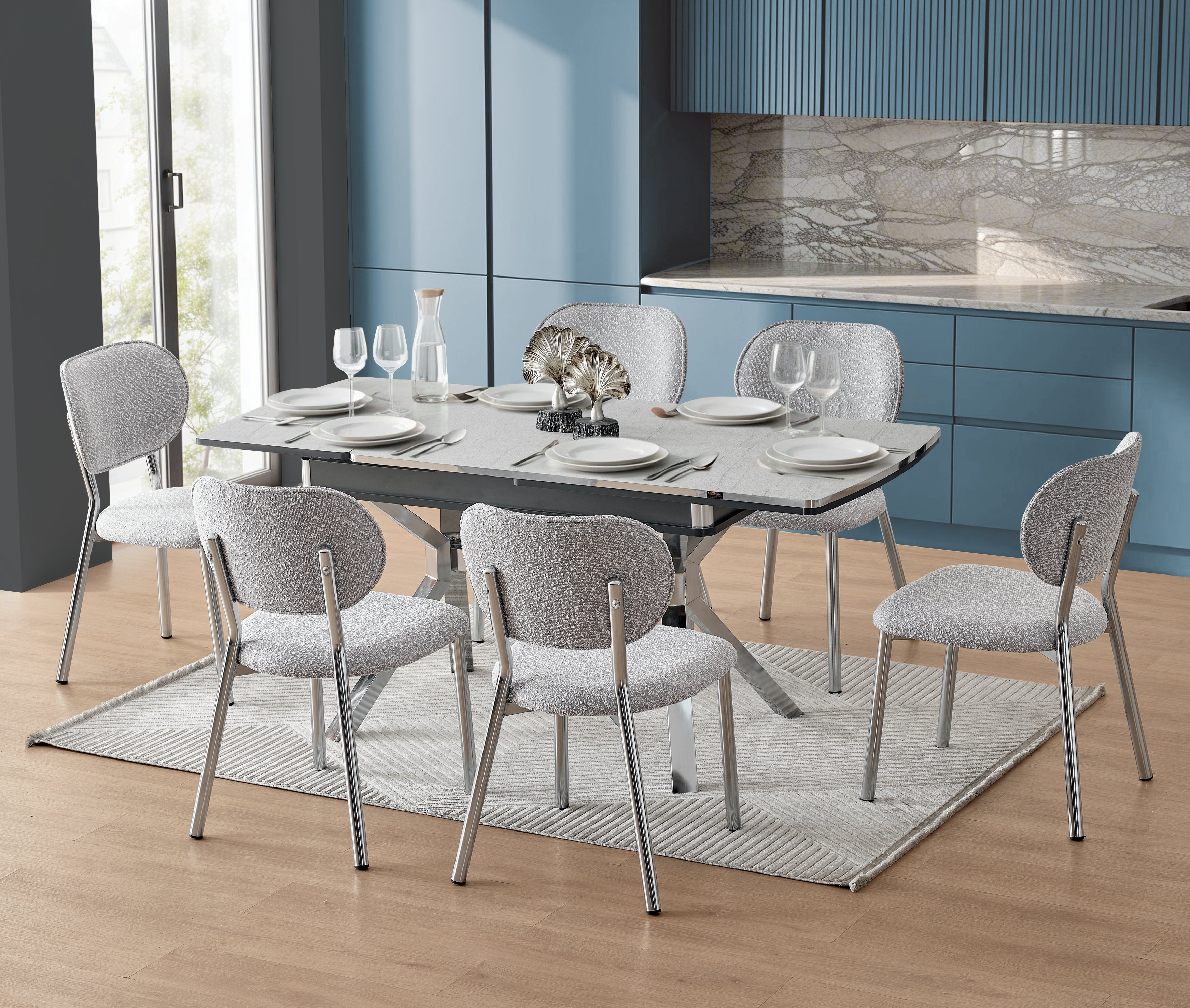 Taksim (Extendable) MS 055 Table + 6 Chairs