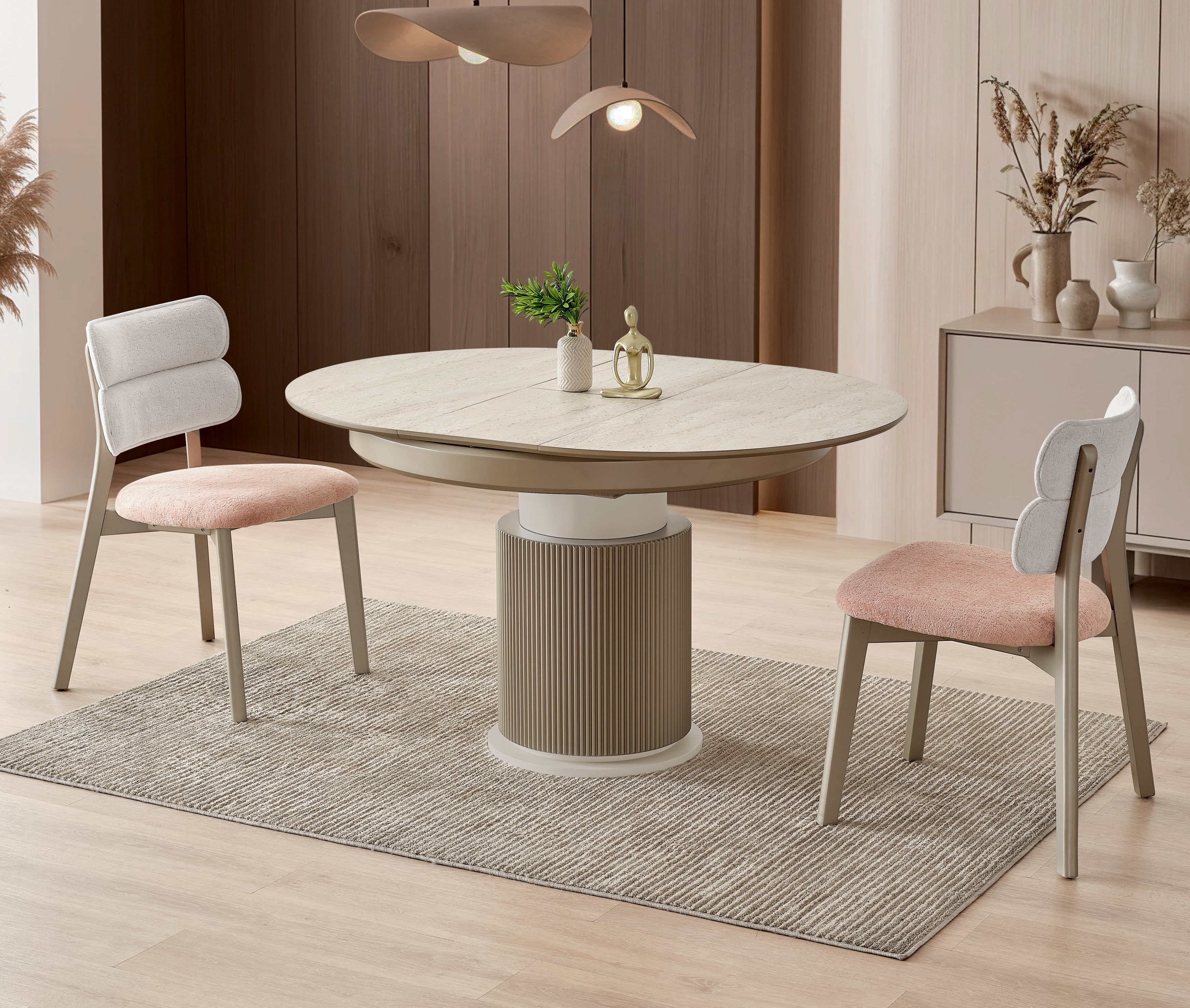 Stone (Extendable) MS 360 Table + 4 Chairs