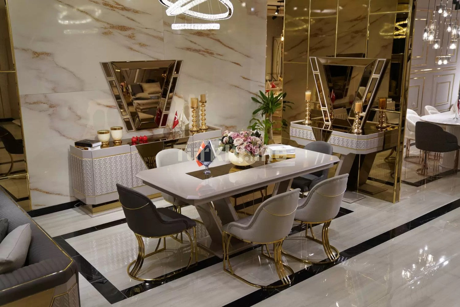 GALAXY Dining Table + 6 Chairs