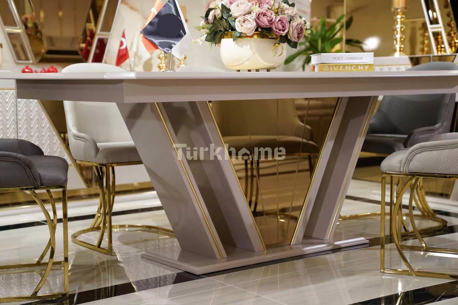 GALAXY Dining Table + 6 Chairs