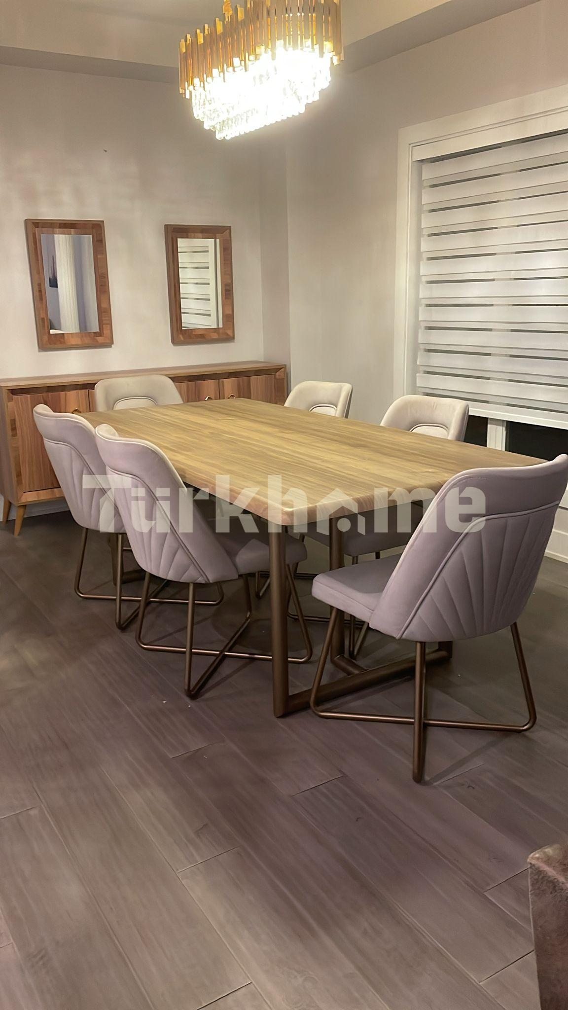 Oslo walnut Dining Table + 6 Chairs