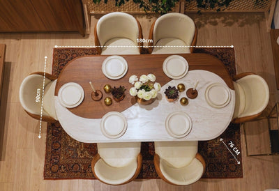 Wooden Stil Table + 6 Chairs