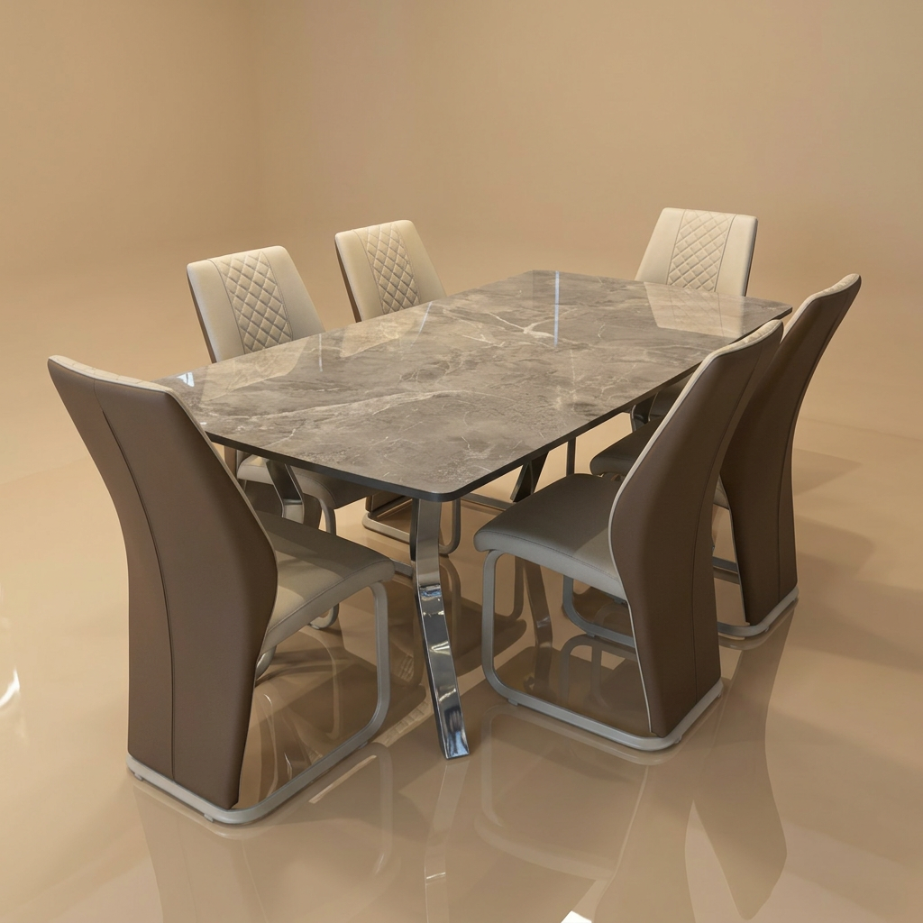 Venice (Extendable) MS-50 Dining Table + 6 Chairs