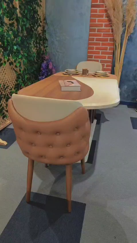 Wooden Stil Table + 6 Chairs