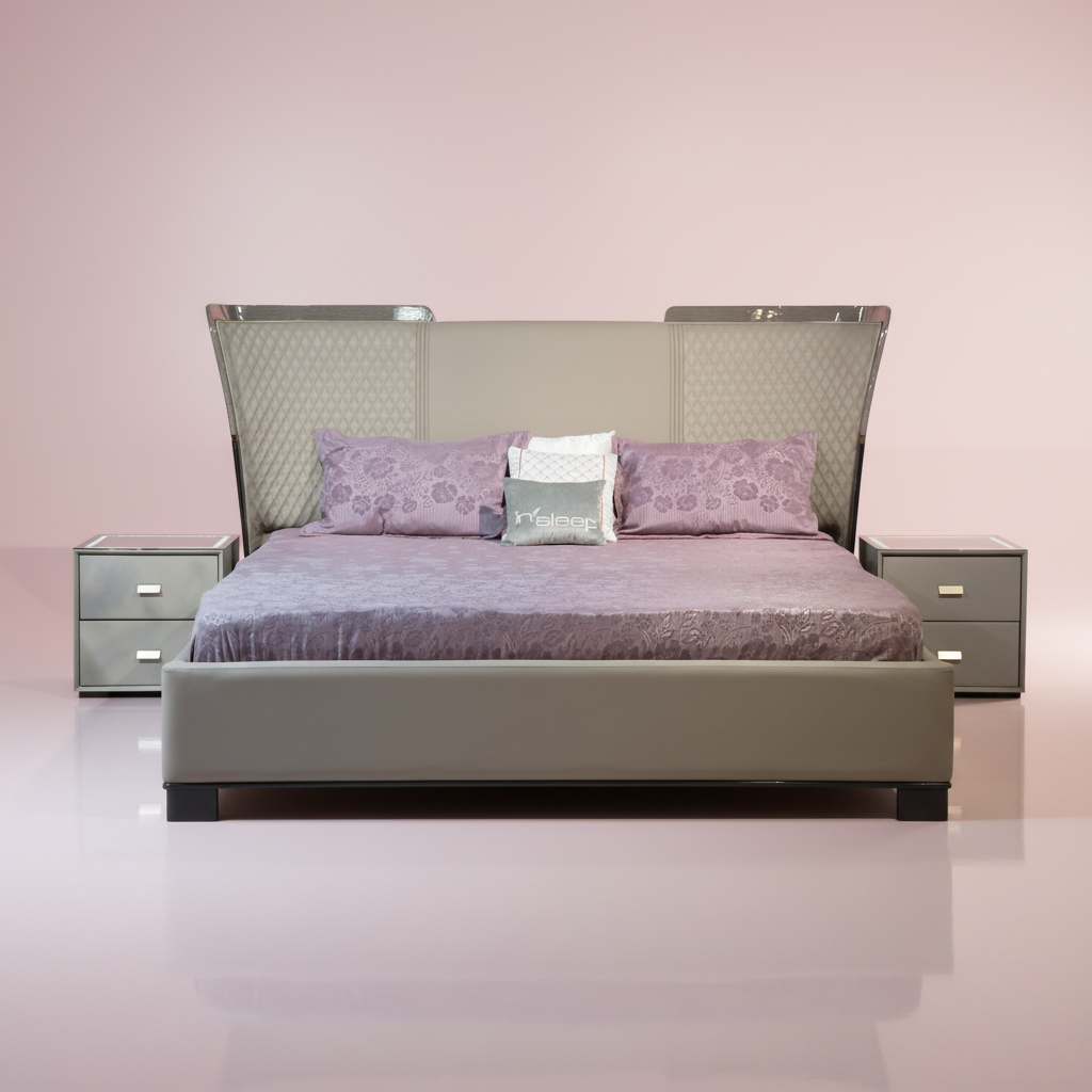 Valencia Bedroom King Size Bed + 2 Night Stands + Dresser + Puff