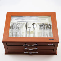 Zarif Elegant - 89 Pieces Wooden Boxed Set - Silver