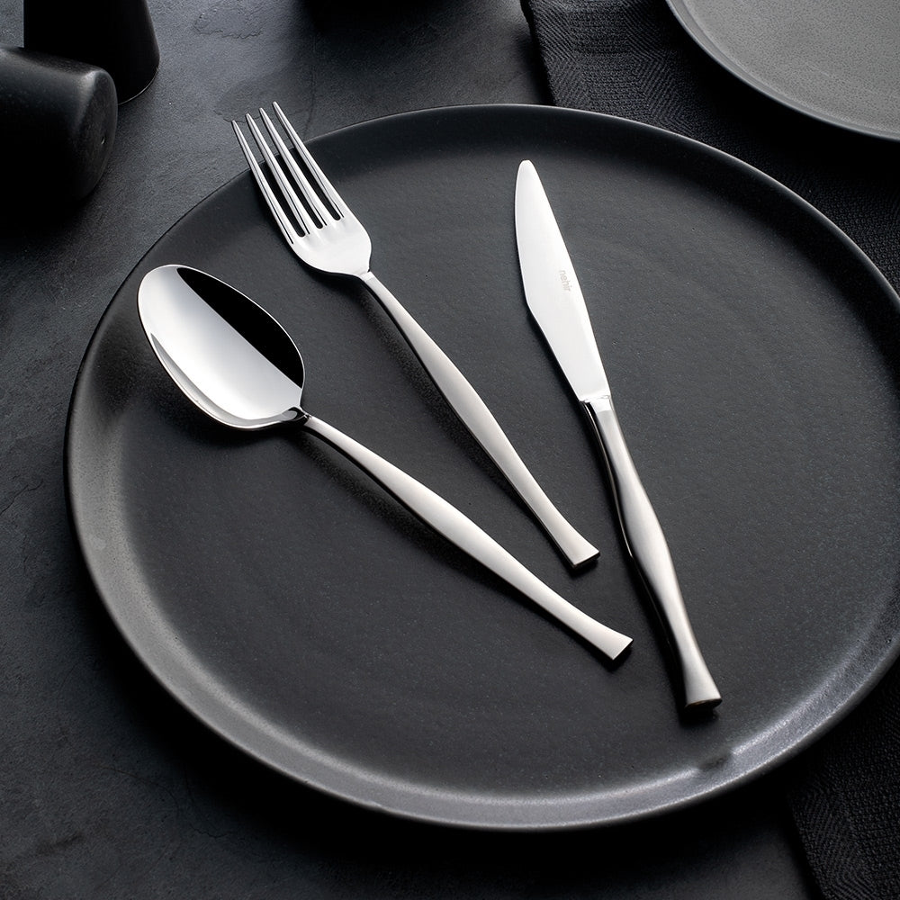 Zarif 24 Pcs Set with Dessert Spoon - Silver