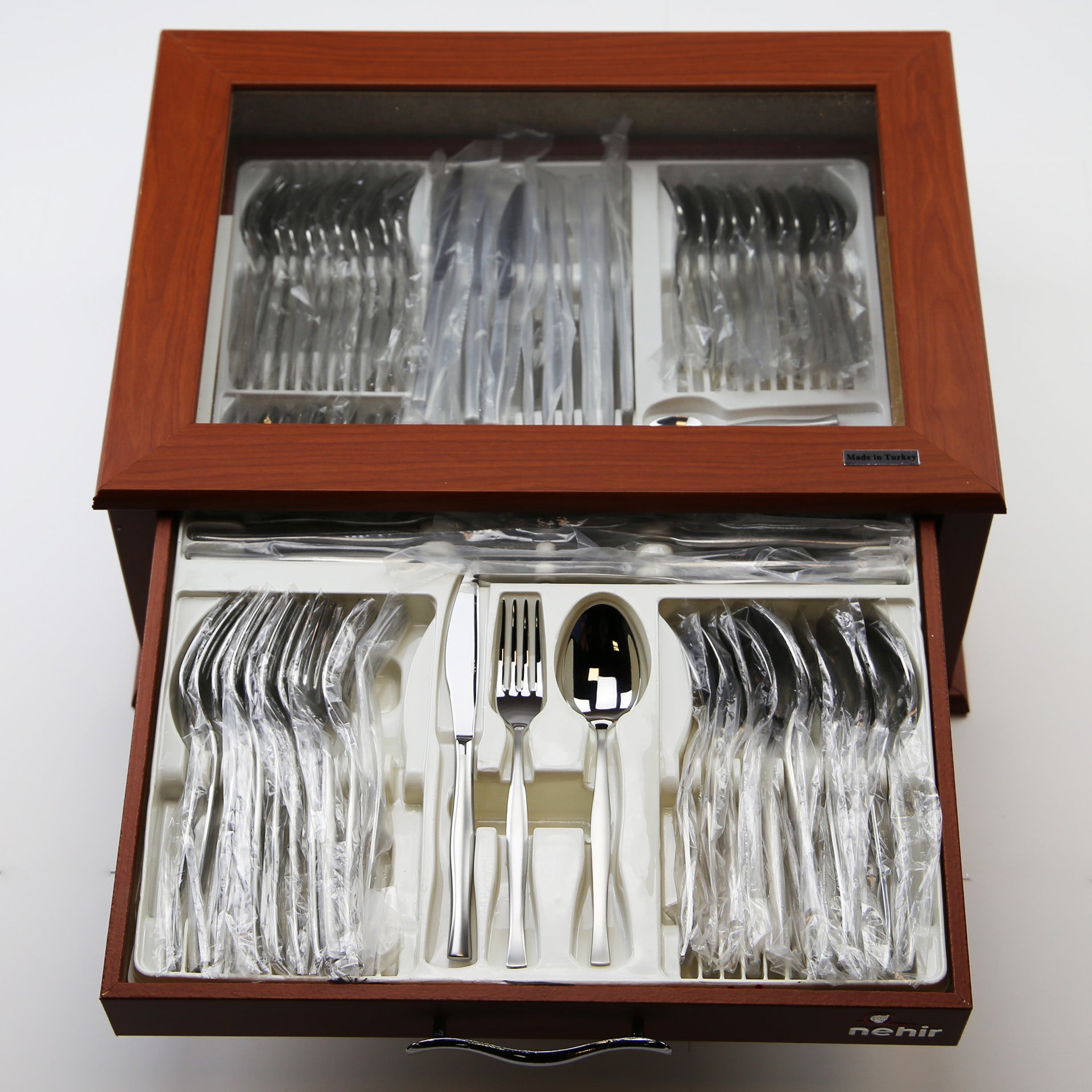 Zarif Elegant - 89 Pieces Wooden Boxed Set - Silver