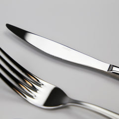 Zarif 24 Pcs Set with Dessert Spoon - Silver
