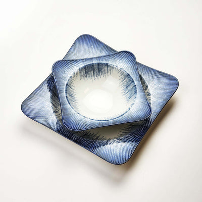 Güral Dinner Set for 6 People - Blue & White - 24 PCS