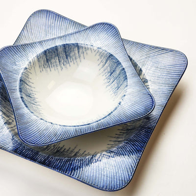 Güral Dinner Set for 6 People - Blue & White - 24 PCS