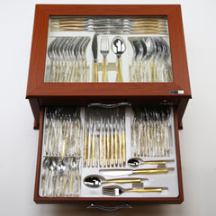 Zarif Elegant - 89 Pieces Wooden Boxed Set -Gold