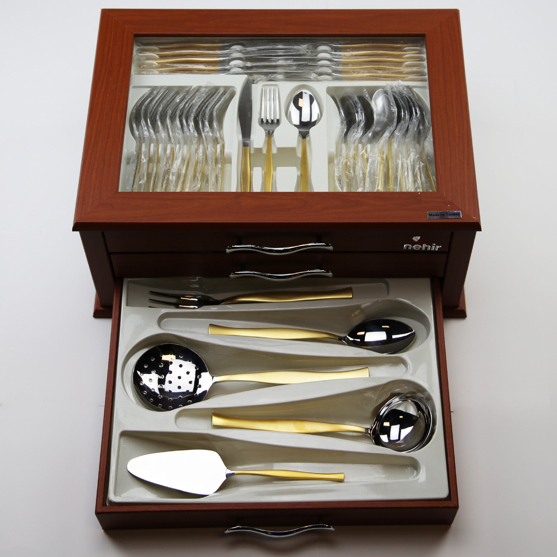 Zarif Elegant - 89 Pieces Wooden Boxed Set -Gold
