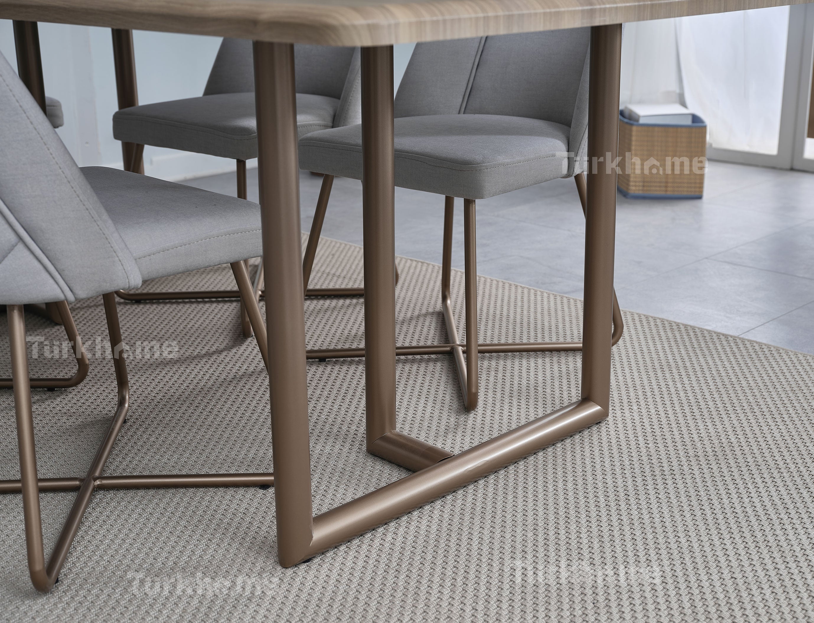 Oslo walnut Dining Table + 6 Chairs