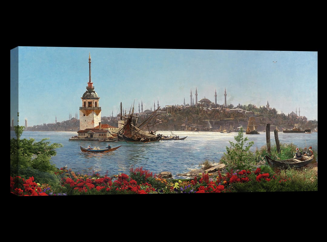 Dreamy Istanbul 40" X 28" Wall Decor Painting (Glass Frame)