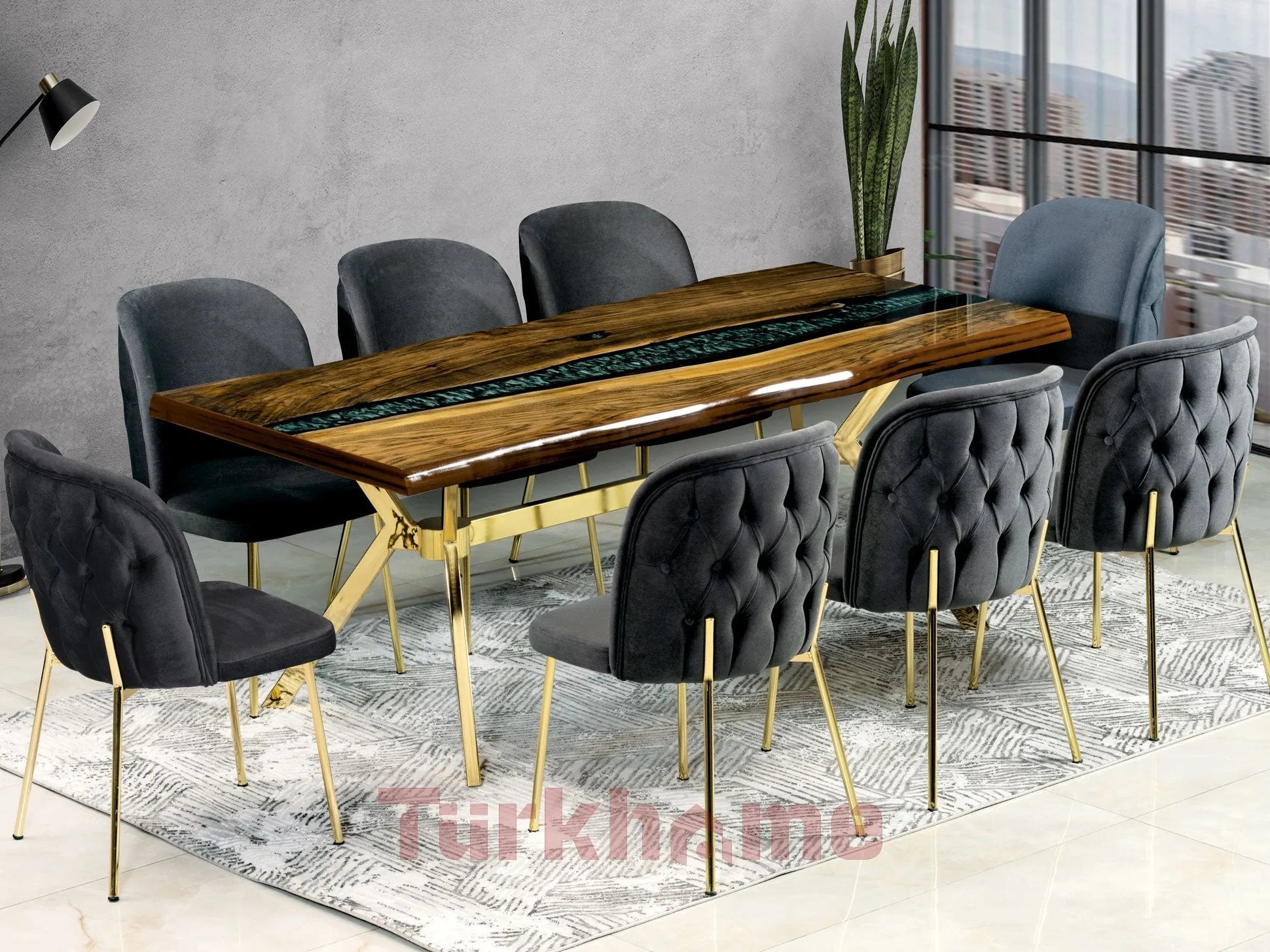 Colombia Dining Table + 8 Chairs